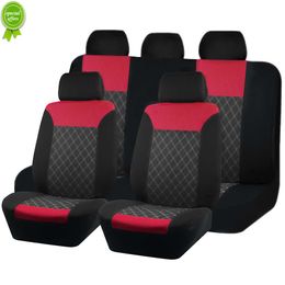 New Red Universal Polyester Fabric Car Seat Covers Fit For Most Car SUV Truck Car Accessories Interior Quilting Design Seat Cushion