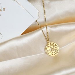 Pendant Necklaces Delicate Letter Mama Necklace Minimal Mom Round Love Mother NecklaceStainless Steel Jewellery Mother's Day Gifts