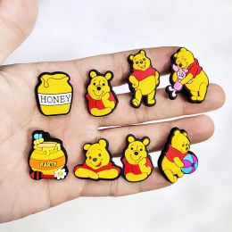 20pcs/set Cartoon Bear series Croces Shoe Charms Shoe Buckle Decoration Gifts Sandals Accessories