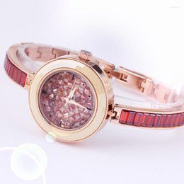 Wristwatches Luxury Lady Women's Watch Ceramic Elegant Rhinestone Fashion Fine Hours Dress Bracelet Crystal Girl's Birthday Gift