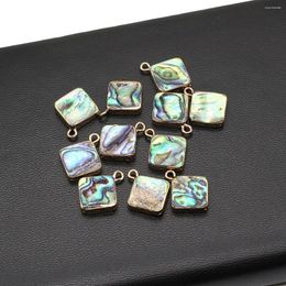 Pendant Necklaces Natural Abalone Shell Heart Square Round Water Drop Oval Freshwater Charms For Jewelry Making DIY