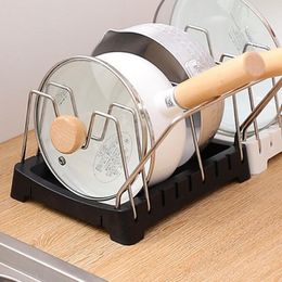 Kitchen Storage Adjustable Holders Rack Stainless Steel Spoon Holder Shelf Cooking Dish Drainer Drying Organiser Pan Cover Stand