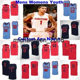 Mich28 Dayton Flyers College Basketball Jersey 40 Chase Johnson 51 Drew Swerlein 52 Camron Greer 53 Christian Wilson Women Youth Custom Stitched