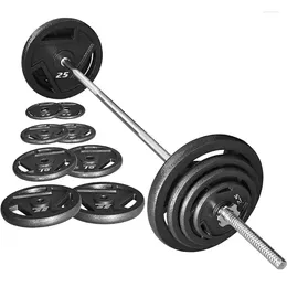 Dumbbells Fitness Cast Iron Standard Weight Plates Including 5FT Barbell With Star Locks 95-Pound Set