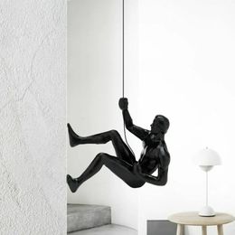 Decorative Objects Figurines 1pc Climbing Man Wall Sculptures Resin Statue Climbing Athlete Man Art Hand-Finished Sports Ornament Home Figures Miniatures 231114