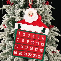 Storage Holders Racks Felt Santa Claus Christmas Countdown Calendar Merry Decor For Home 2023 Cristmas Xmas Navidad Noel Year 231115