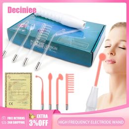 Face Care Devices High Frequency Electrode Wand Machine Handheld Skin Tightening Acne Spot Wrinkles Remover Beauty Therapy Puffy Eyes Care 231114