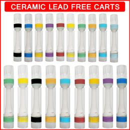 フルセラミック蒸気カートリッジ空の蒸気ペン510スレッドアトマイザー0.8ml 1ml鉛フリーガラス厚い油気化電子タバコ蒸気装置