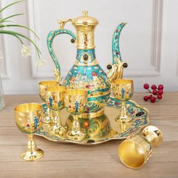 Wine Glasses European Style Liquor Glass Jug Tray Set Teapot Tea Dispenser Complete Container with Gift Box 231115