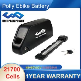 Ebike Battery 48V 25AH Electric Vehicle 60V 20AH 52V 72V 15AH Bicycle Polly DP-6 Lower Tube 40A BMS 750W 1000W 1500W 2000W