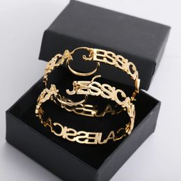 Hoop Huggie Custom Name Earring Trend Summer Hoop Earrings For Women Personalized Gold Aesthetic Jewelry Wedding Sexy Accessories 231115