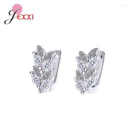 Hoop Earrings & Huggie Arrival Sparking Cubic Zirconia 925 Sterling Silver Women Big Leave Leaf For Wedding Jewelry Accessories Odet22