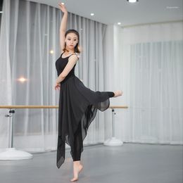 Stage Wear Latin Dance Tights Trousers Lady Ballroom Tango Culottes Cha Salsa Rumba Modern Costumes Flowy Chiffon Skirt Pants