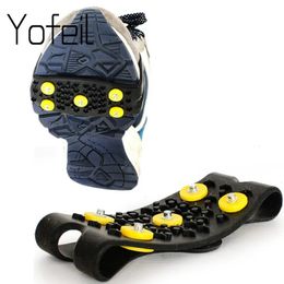Mountaineering Crampons Yofeil Elastic magic spike shoes anti slip Ice Gripper with crampon walk on ice snow for mountaineering climbing in winter 231114