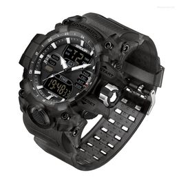 Wristwatches Men Watches 50m Waterproof Sports Watch Military Man Dual Display Reloj Hombre Quartz Led Relogios Masculino