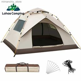 Tents and Shelters Lohascamping Automatic Camping Tent Anti-UV family Tent Silver Coating Outdoor Pop Up Rainproof Tents For Trave 1-2/3-4 Person Q231117