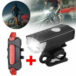 Bike Lights MTB Front USB LED Rechargeable Waterproof Mountain Headlight Bicycle Safety Warning Light Cycling Accessories 231115