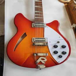 360 models of 12 string electric guitar with sunset red 5 neck chrome plated hardware