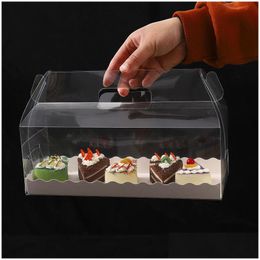 Gift Wrap 3 Size High Quality Clear Transparent Packing Box With Cardboard Tray Baked Cookie Birthday Cake Lx1852 Drop Delivery Home Dhuny