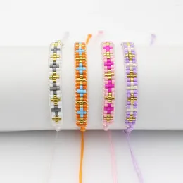 Strand Beaded Bracelet Cross Design Originality Colour Hand Knitting Bohemia Adjustable Tide Simple Geometry Rice Bead