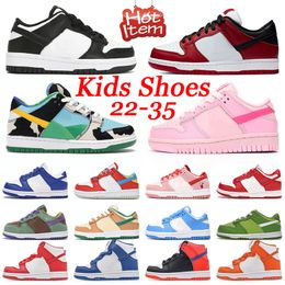 kids shoes low Boys Girls Sneakers baby Toddlers Skateboard UNC shoe kid children Kentucky sneaker Black Panda Chunky Running Trainers Chicago Syracuse Size 22-35