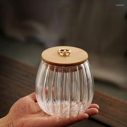 Storage Bottles Embossed Glass Tea Caddy Lidded Seasoning Canister Dining Table Organizer Glassware Convenience Sugar