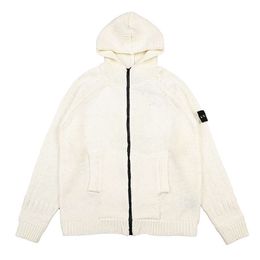 Stone Brand Island REEL KND 22FW544D4 HANDMADE Thick Coat Hooded Zipper Sweater Jacket