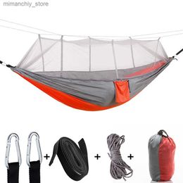 Tents and Shelters Fonoun Camping Hammock with Mosquito Net Tent Nylon for 2 Persons Breathab 260x140cm Ultra Light FNT663 Q231117