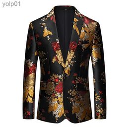 Men's Jackets 2023 Men Spring Printing Business Suit Jackets/ Slim Fit High Quality Dress Blazers Fashion Casual Tuxedo Plus Size 5XL 6XLL231115