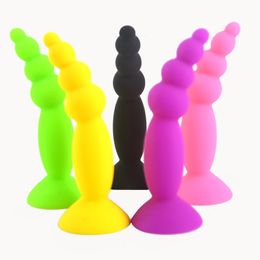 Anal Toys FAAK Silicone Mini Small Plug ball Butt Suction Dildo Beads Vagina Stimulate Masturbation Adult Sex Toy Woman Man 231114