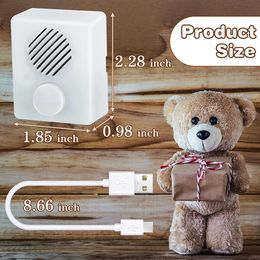 DIY Birthday Gift 16M Sound Box for Stuffed Doll Kids Toy Push Button Sound Box USB Voice Box Playing Button Device for Personalized Message