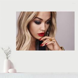 Wall Stickers Custom Canvas Decor Rita Ora Colourful Poster Cloth Silk Fabric Posters And Prints Home Painting