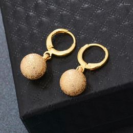 Dangle Earrings Ethnic Dubai Gold Colour For Women Girls Unisex Charm Lustre Medal Round Capital