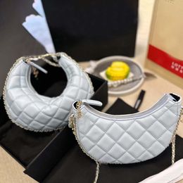 New designer bag backpack handbag women fashion crossbody crescent shaped design classic diamond patterned checkered crossbody bag