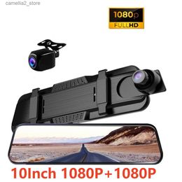 Car DVRs 10Inch Dash Cam Car DVR Rear Camera Full HD 1080P Drive Video Recorder Registrator Auto Rearview Dual Dashcam Black Box Q231115