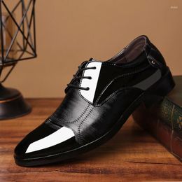 Dress Shoes Men PU Leather Formal For Male Plus Size Party Wedding Office Work Slip On Business Casual Oxfords