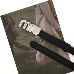 New Miao Letter Small Belt Versatile Metal Ins Style Paired with Skirts, Shirts, Suits, Jeans, Leather Belt for Women