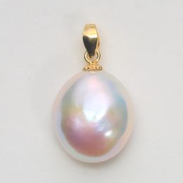 Pendant Necklaces Jane Jewellery handmade 100% Natural Freshwater Small Baroque irregular pearl pendant 925 silver sterling classic clasp 12-15mm PK 231115