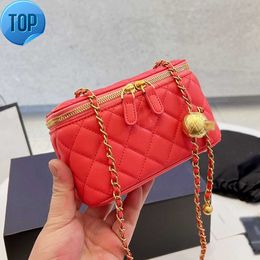 Shoulder Bags Famous Brand Minis Box Adjustable Strap Quilted Crossbody Genuine Leather Bag Luxury Designer Top Quality Cosmetic Vanity HandbagsH