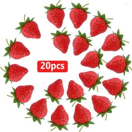 Party Decoration 20pcs 3.5cm Artificial Fake Strawberry Pography Props For Home Kitchen Cabinet