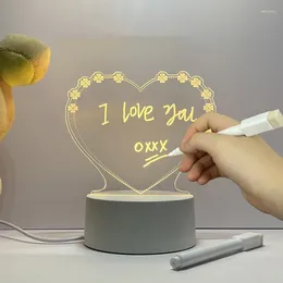 Night Lights Creative Heart-shaped Luminous Message Board Usb Led Light For Children And Girls Holiday Gifts Table Top Decorative