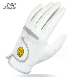 Sports Gloves 1 Piece or Pair Men Golf Glove Micro Soft Fabric Breathable Comfortable Fitting With Magnetic Marker Replaceable For Golfers 231115