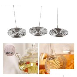 Tea Strainers Reusable Replace Teapot Philtre Portable Accessories Stainless Steel Durable Spring Strainer Kitchen Tool Teaware Home Dhzaq