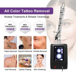 Latest Q Switch Nd Yag Picosecond Painless Tattoo Pigment Remover Eyebrow Washing Desktop Picolaser Pore Shrink Salon