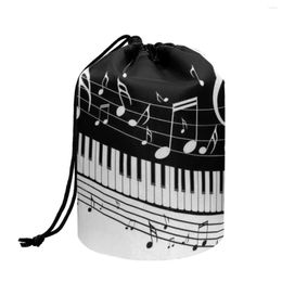 Cosmetic Bags Coloranimal Women's Large Capacity Waterproof Dustproof Piano Note Prints Drawstring Bag Travel Toiletries Storage