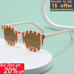 Sunglasses Kids Cute Checker Panel Color Round Uv400 Eyeglass Baby Girls Outdoor Eye Glasses Protection Sun Children