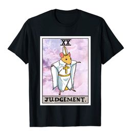 Men's T-Shirts Dorime Rat Judgement Tarot Card Funny Meme Fashionable Mens T Shirts Cotton Tops Shirts Fitness Tight 230414