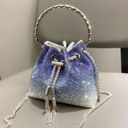 Evening Bags Handle s clutch Bag Purses and handbag luxury Designer shoulder bags Shiny Crystal Clutch purse bucket bag 231115