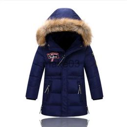 Down Coat 2021 New Boys Winter Long Down Jackets Outerwear Coats Fashion Big Fur Collar Thick Warm White Duck Down For Children J231115