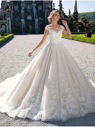 2023 new lace A Line Wedding Dresses for bride Straps Backless sweep train plus size Wedding Dress vestidos de novia designer bridal gowns Bohemian beach wed dress